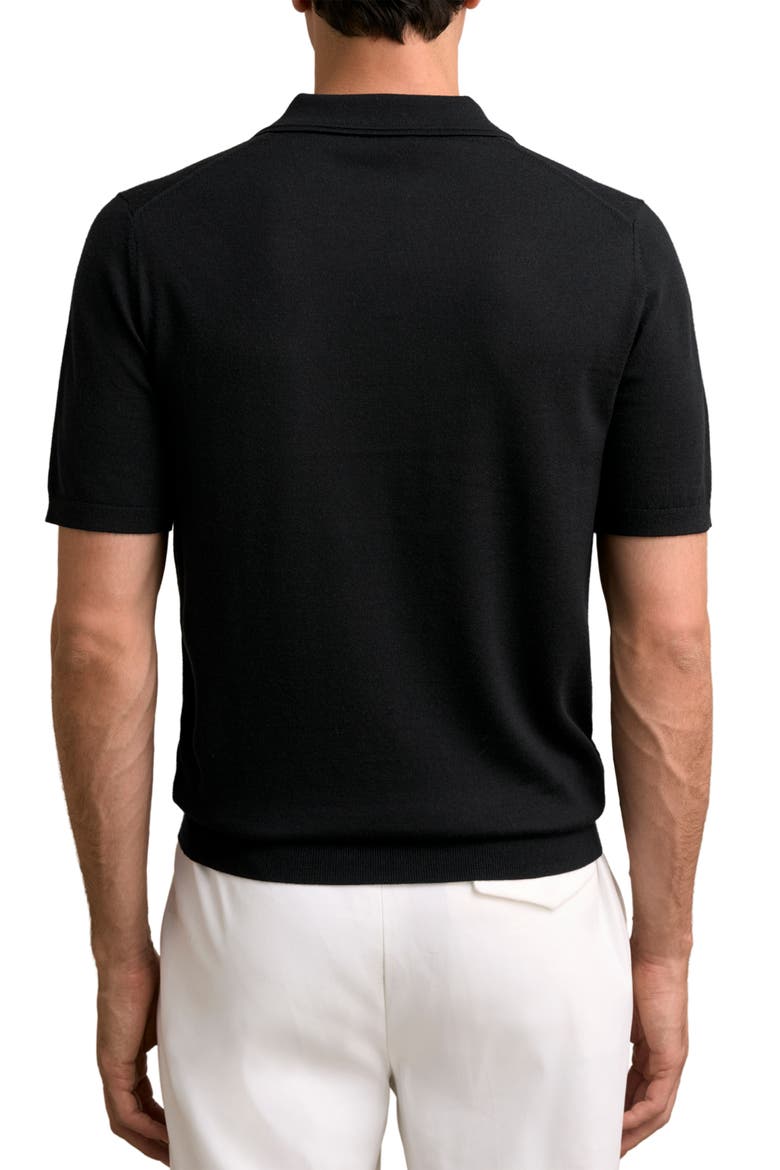 Duchie Merino Wool Polo, Alternate, color, BLACK