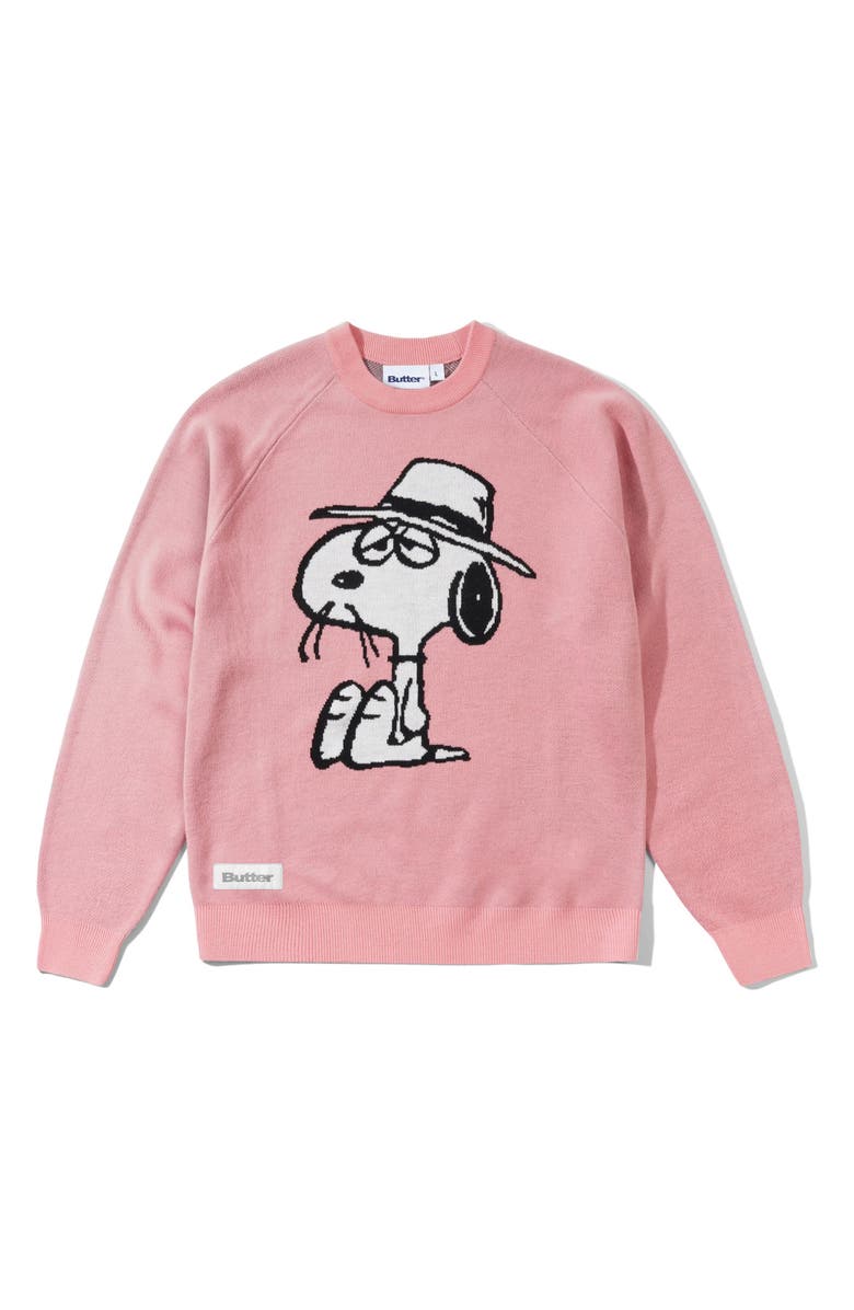 Butter Goods Peanuts<sup>®</sup> Snoopy Spike Jacquard Graphic Sweater, Main, color, 