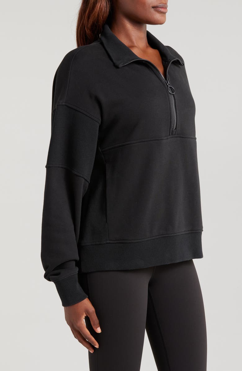 Vuori Sedona Cotton Blend Half-Zip Sweatshirt, Alternate, color, Black