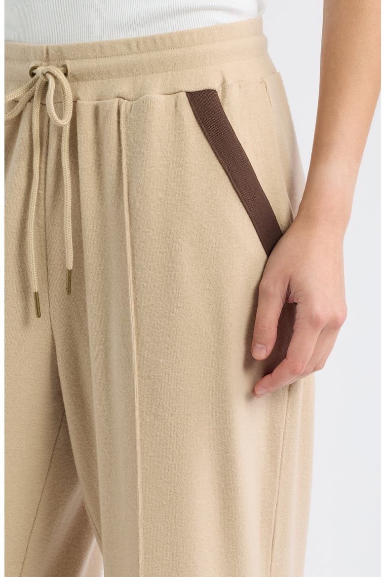 Pintuck Tie Waist Lounge Pants, Alternate, color, TAN