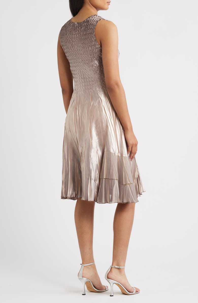 Komarov Sleeveless Charmeuse & Chiffon Cocktail Dress with Jacket, Alternate, color, Oyster Smoke Ombre