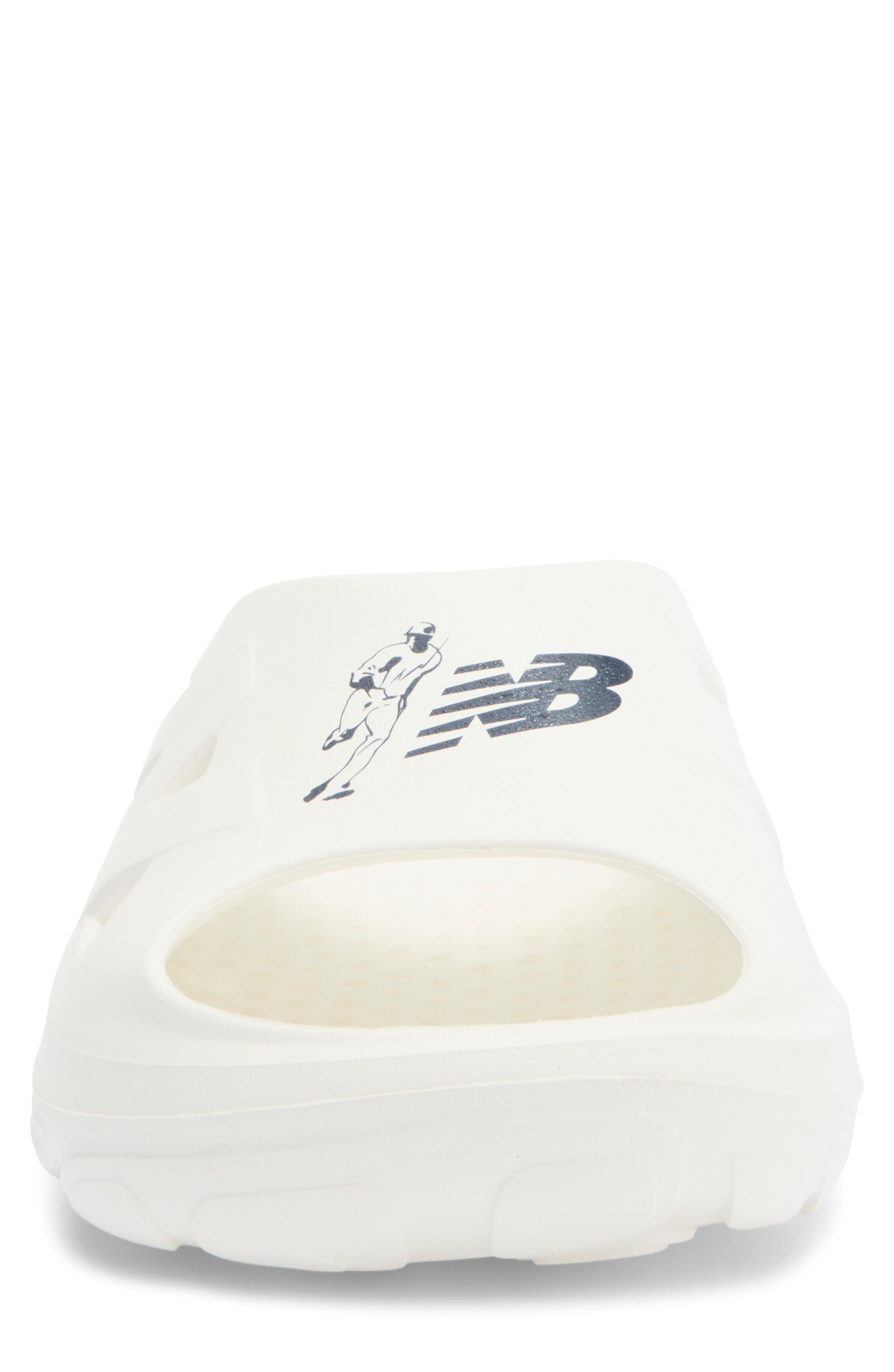 New Balance Cvrys Slide Sandal, Alternate, color, Sea Salt/ Navy