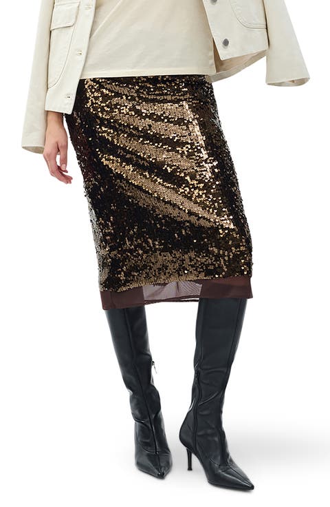 Lucy Sequin Pencil Skirt