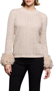 NIC+ZOE Party Cuff Pointelle Sweater