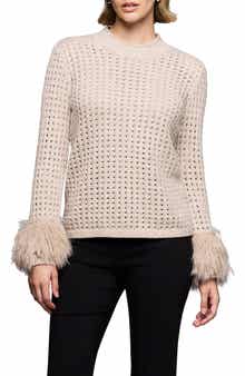 NIC+ZOE Party Cuff Pointelle Sweater