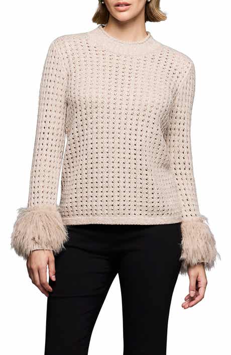 NIC+ZOE Party Cuff Pointelle Sweater
