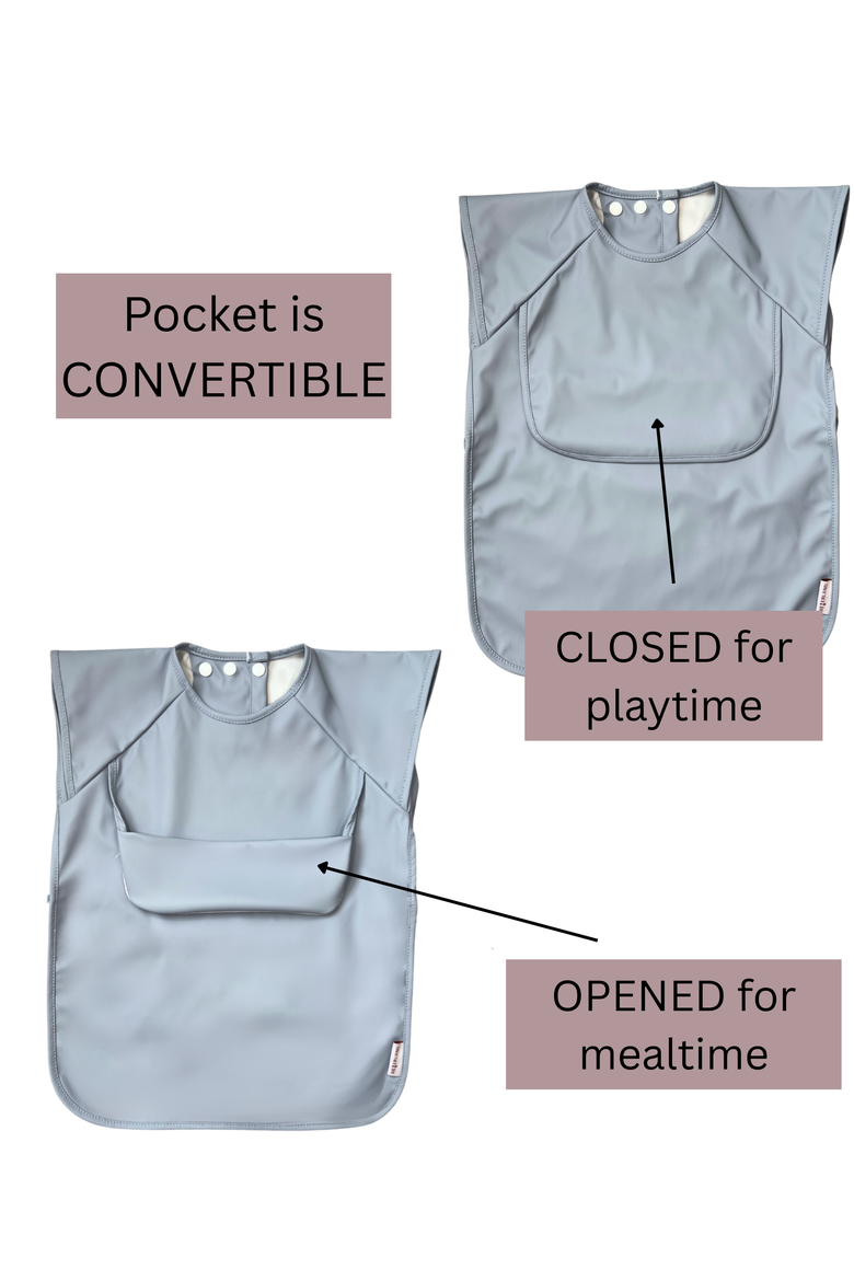 Premium Classic High-Pocket Short Sleeve Bib Smock, Alternate, color, LUNA BLUE Size 1T-6T