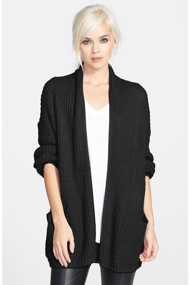 Open Front Cardigan, Main, color, BLACK