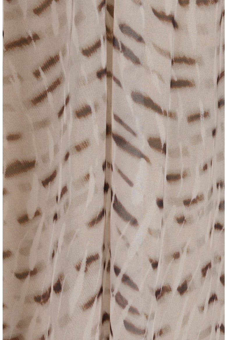 V Neck Patterned Lightweight Long Sleeve Blouse, Alternate, color, Khaki