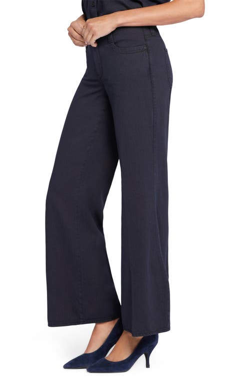 Nydj Teresa Hollywood High Waist Wide Leg Jeans In Overdye Black