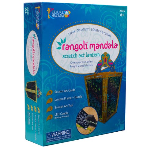 Rangoli Mandala Scratch Art Lantern DIY Craft Kit