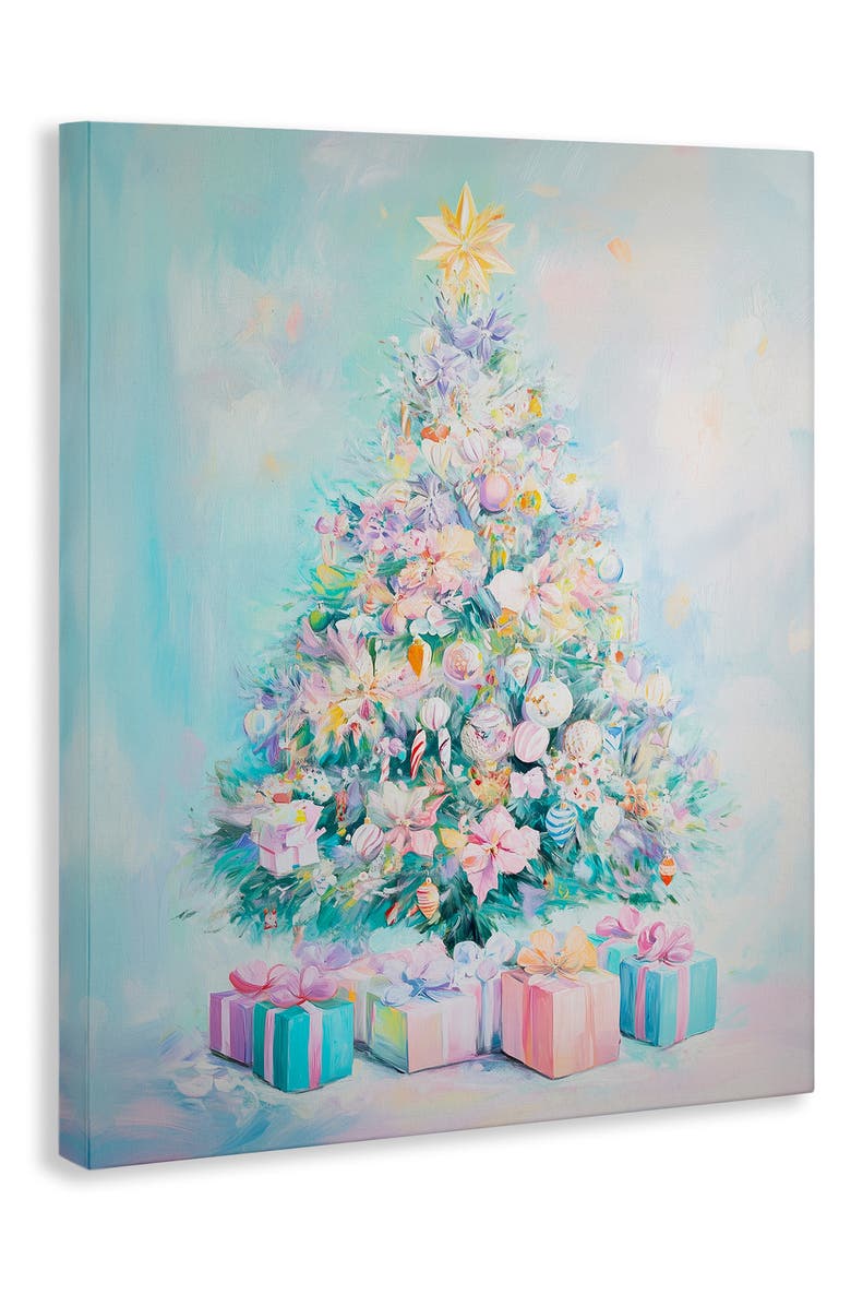 Stupell Industries Pastel Christmas Tree Canvas Wall Art, Alternate, color, Blue