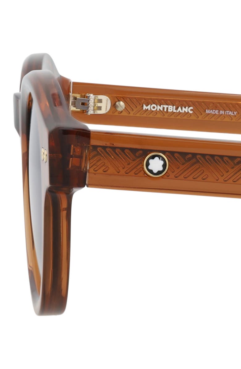 Montblanc 48mm Round Sunglasses FASHION SUNGLASSES, Alternate, color, Brown Blue