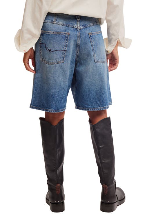 Shop Free People Montana Denim Bermuda Shorts In Haven