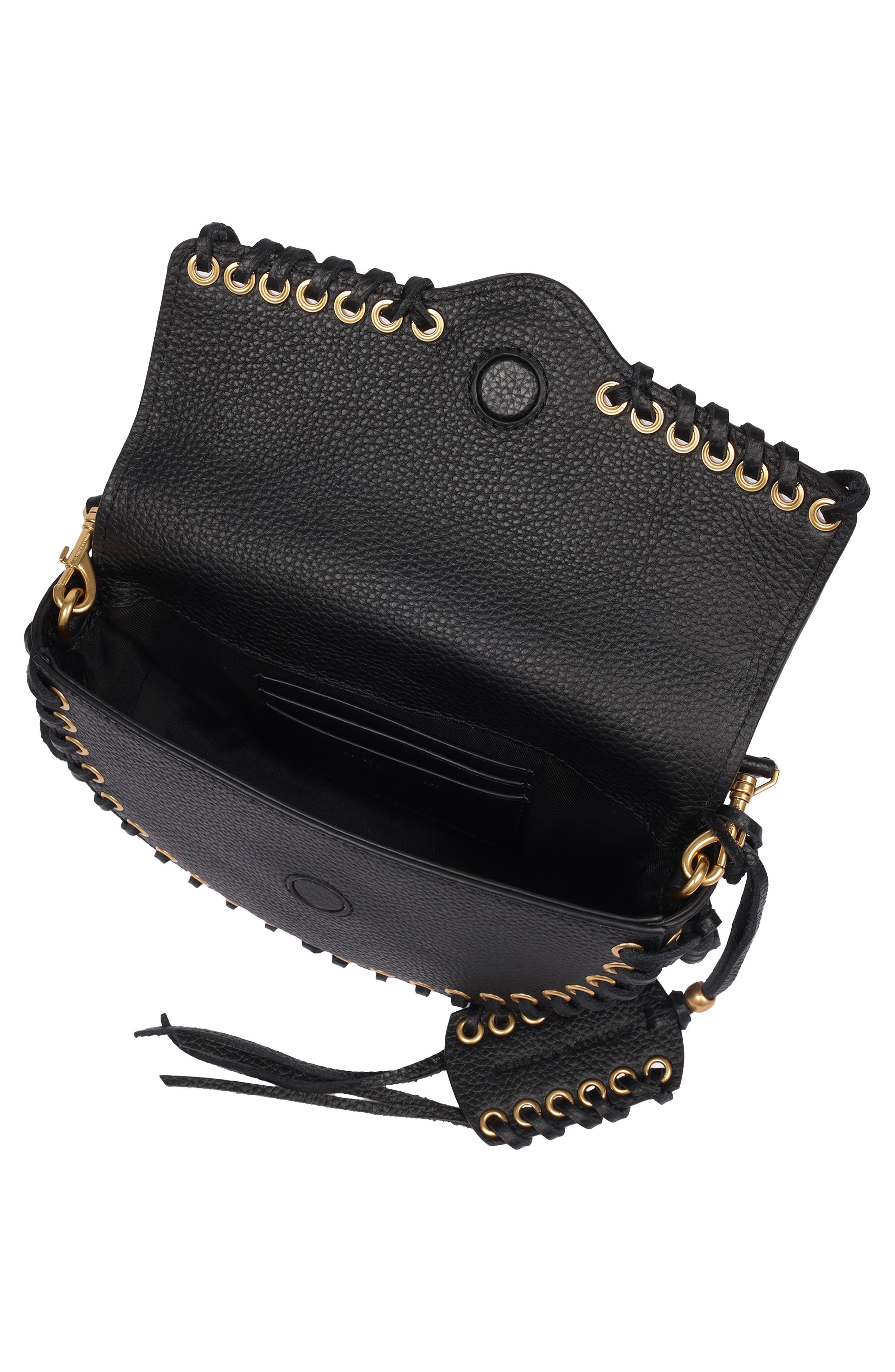 Mason Leather Crossbody Bag, Alternate, color, BLACK
