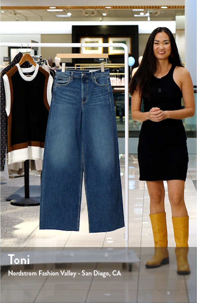 Flexi Sofie Raw Hem High Waist Wide Leg Jeans, sales video thumbnail