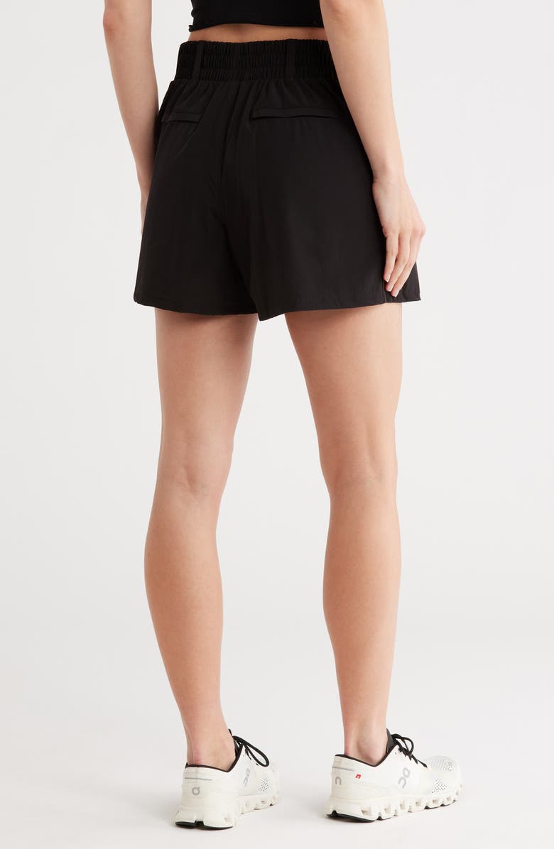 90 DEGREE BY REFLEX Back Elastic Pull-On Shorts, Alternate, color, Black