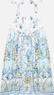 Camilla Kids Tie Strap Maxi Dress With Pintucks