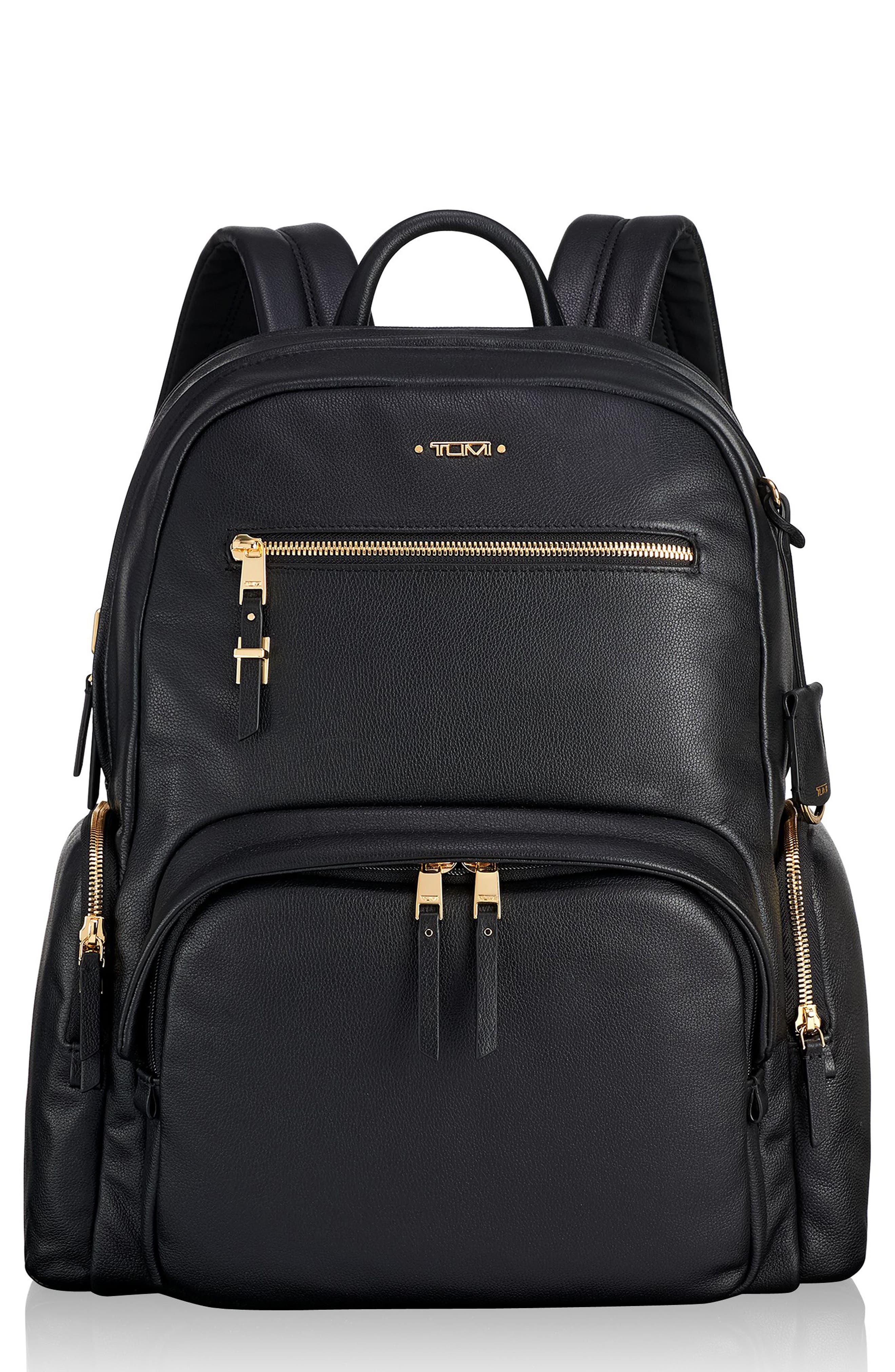 TUMI Voyageur Carson Leather Backpack, Main, color, 