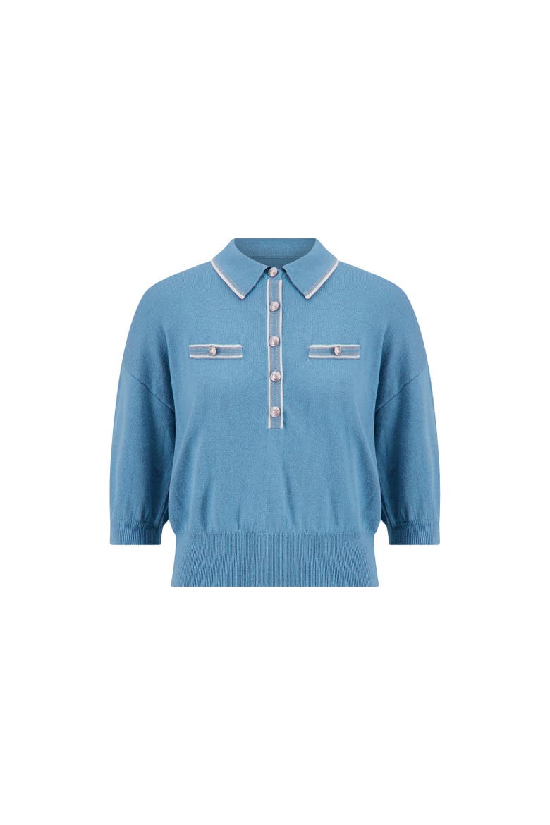 Bobbi Polo Shirt, Alternate, color, Serene Blue