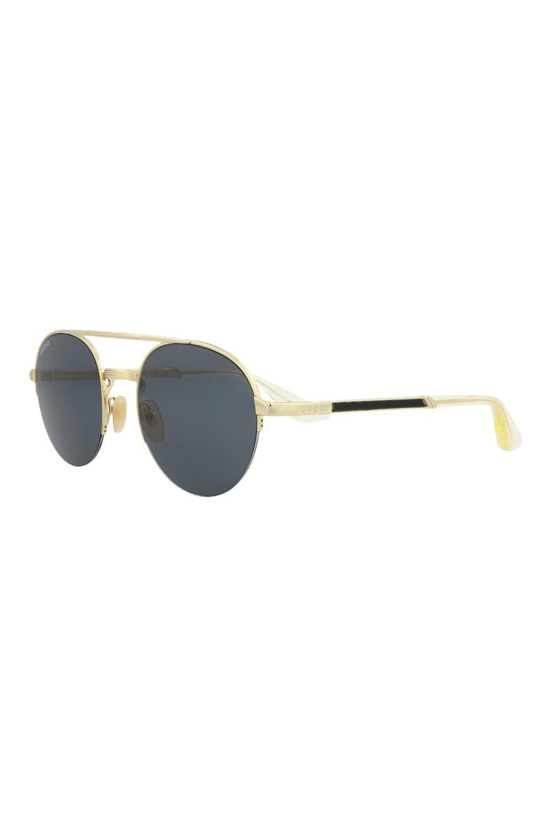 Novelty 53mm Round Aviator Sunglasses, Alternate, color, GOLD GOLD GREY