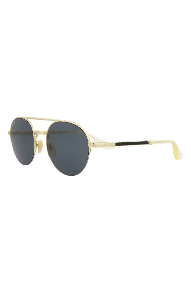 Gucci Novelty 53mm Round Aviator Sunglasses, Alternate, color,