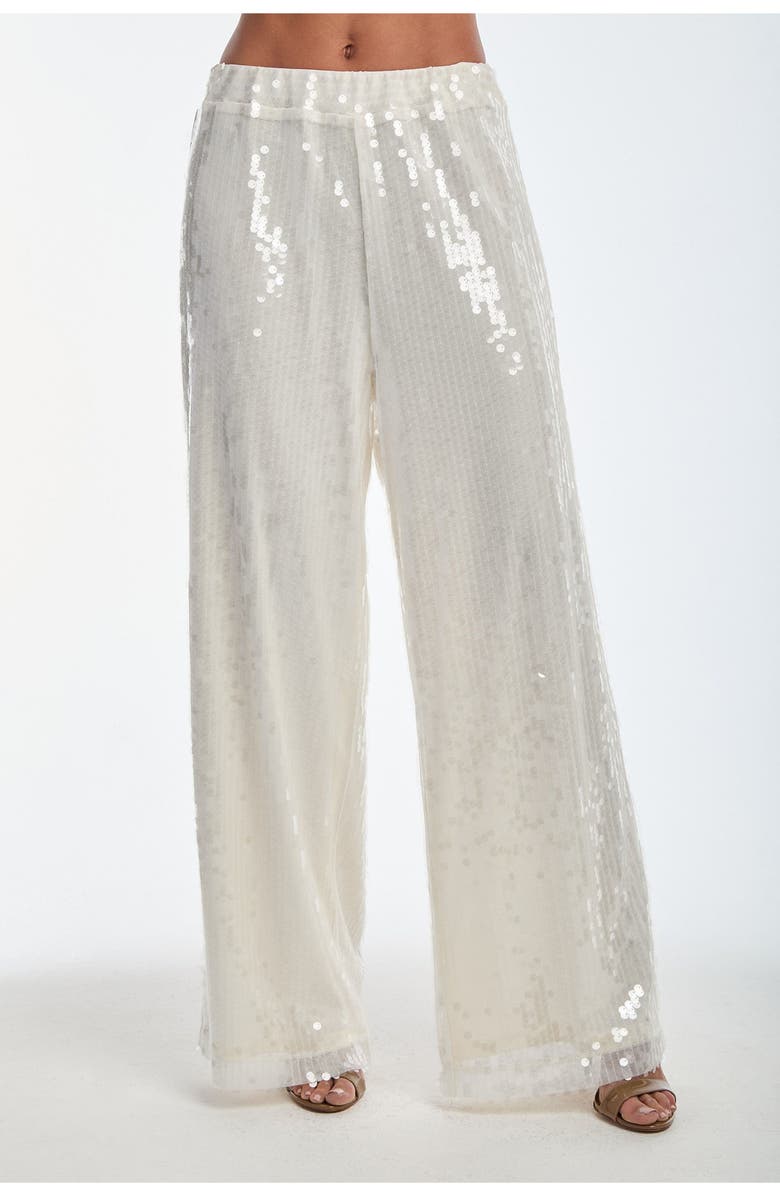 The Noli Shop Alba Sequin Pant, Alternate, color, Pearl