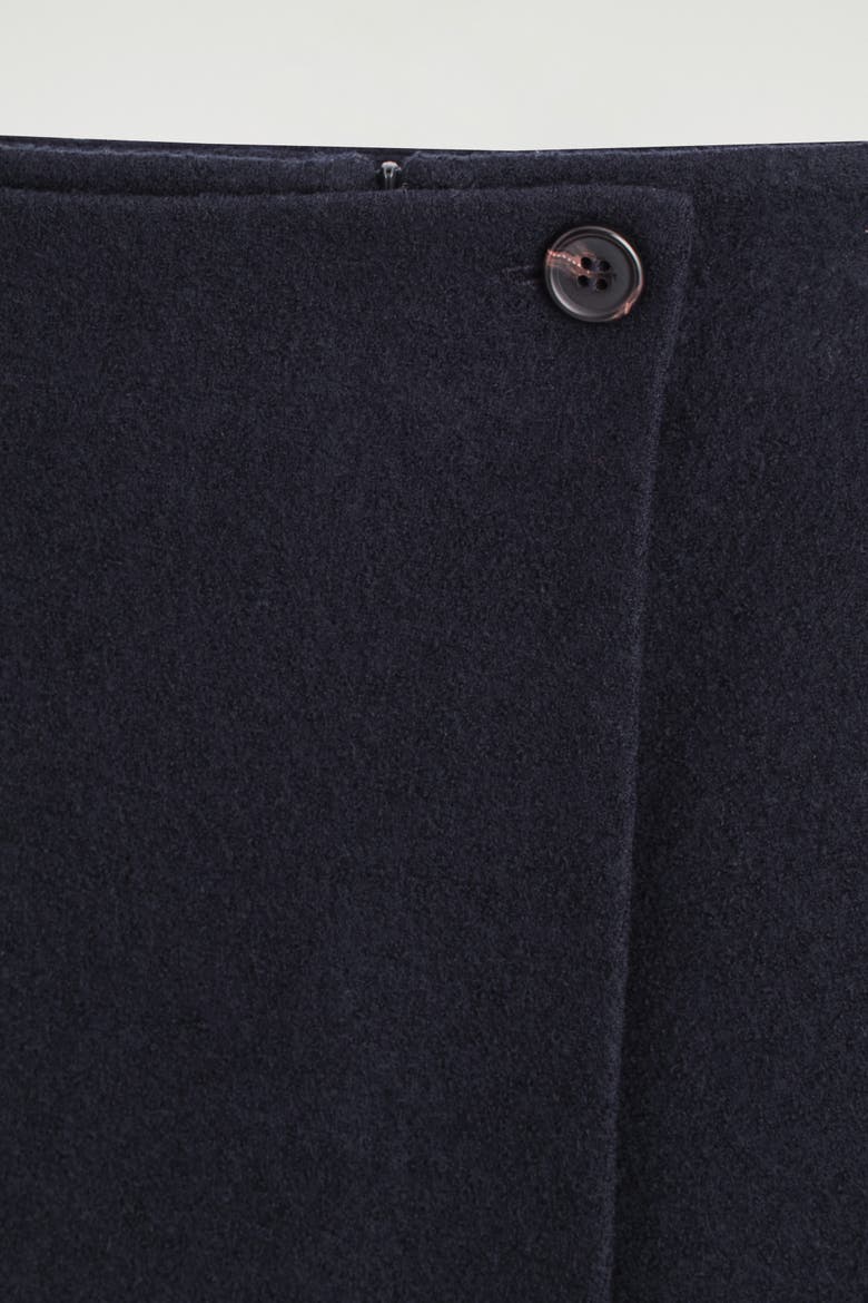 Boiled Merino Wool Mini Skirt, Alternate, color, NAVY