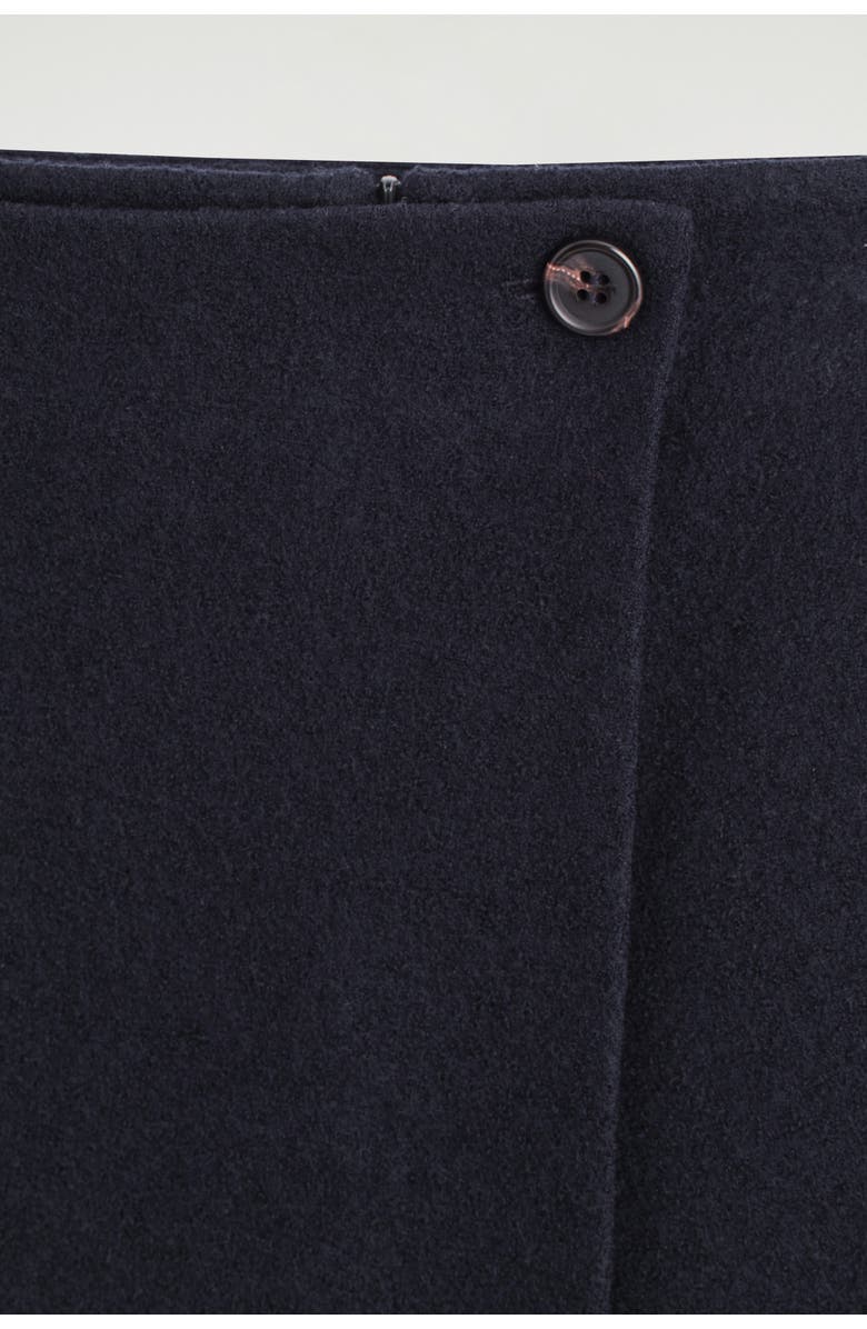 COS Boiled Merino Wool Mini Skirt, Alternate, color, Navy