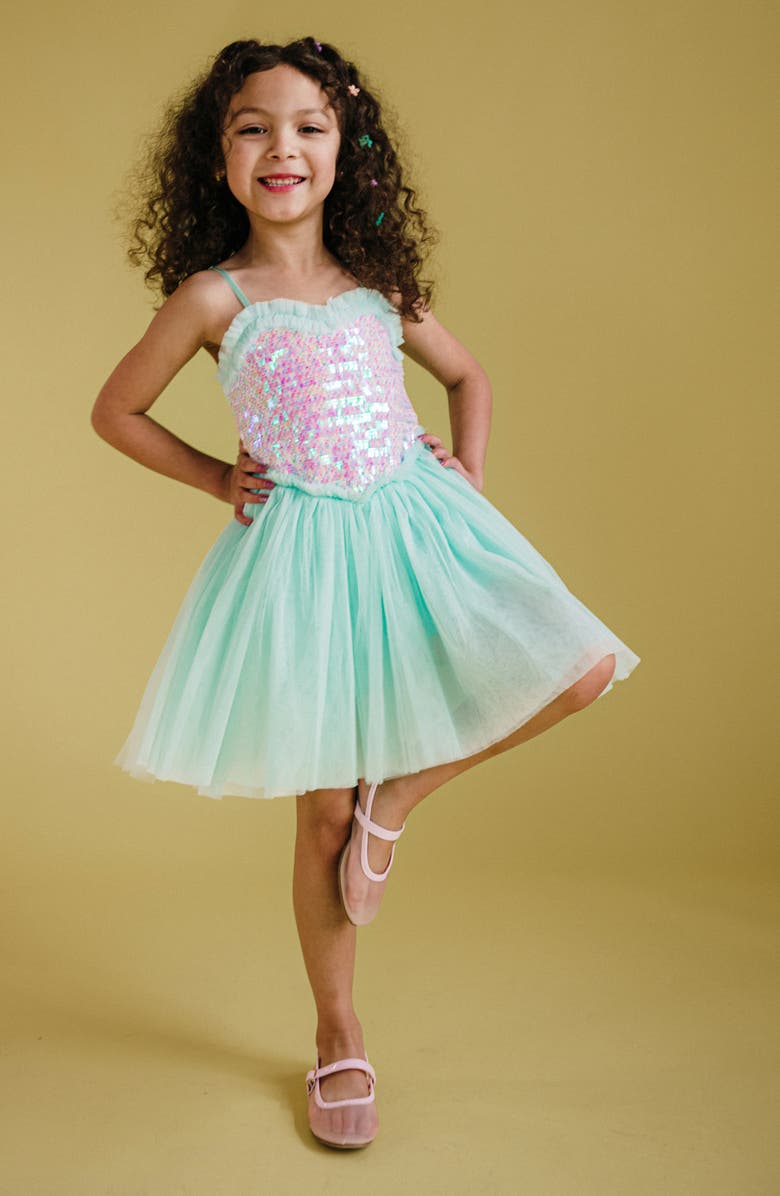 Rock Your Kid Kids
 Shimmer Tulle Dress, Alternate, color, Mint