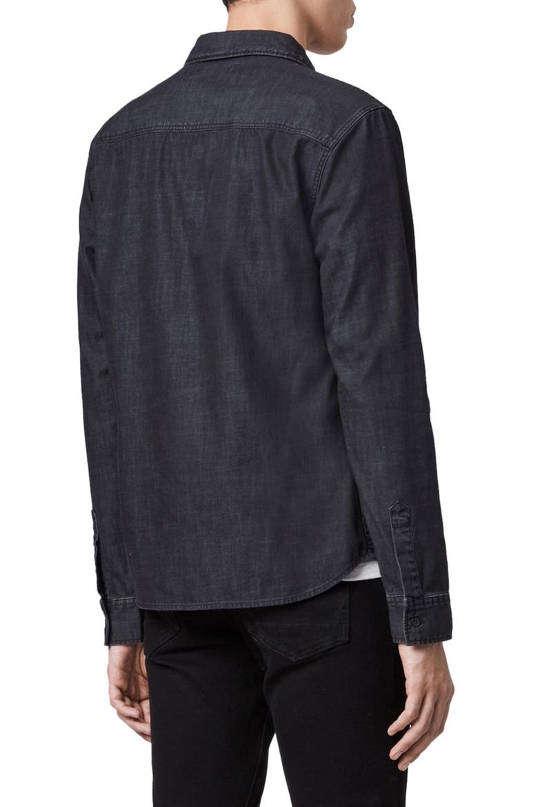 Bramston Regular Fit Denim Button-Up Shirt, Alternate, color, WASHED BLACK