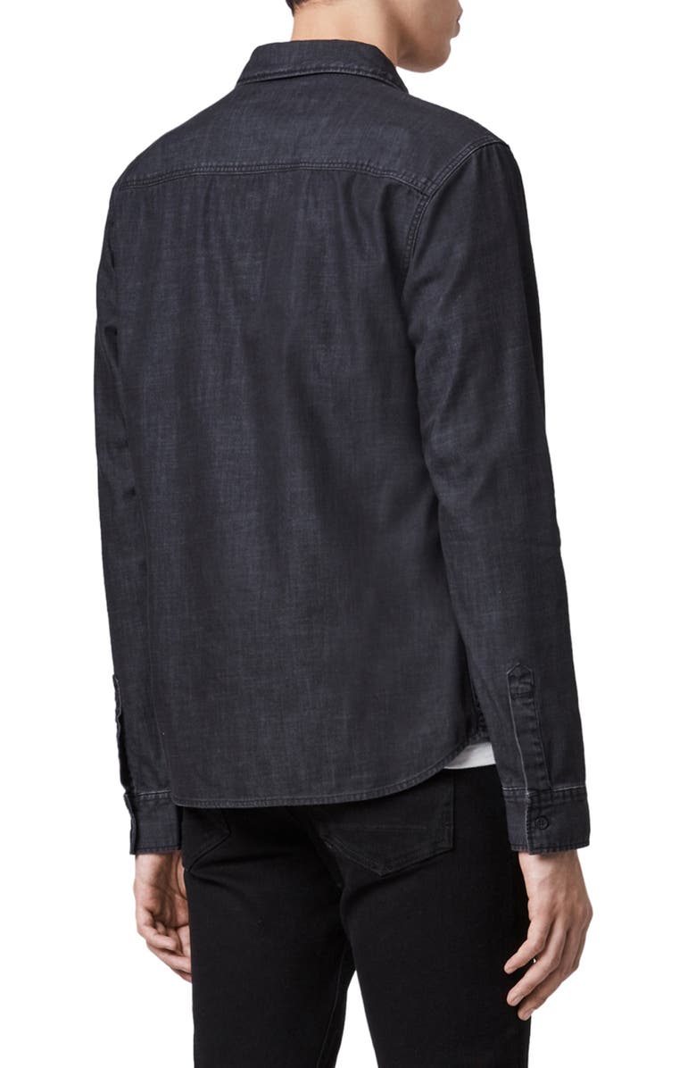 AllSaints Bramston Regular Fit Denim Button-Up Shirt, Alternate, color,
