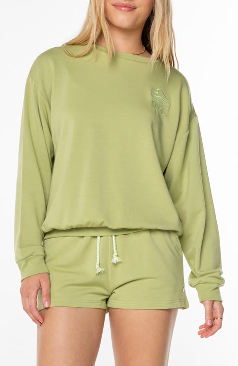 Surfing by Moonlight Embroidered Graphic Sweatshirt