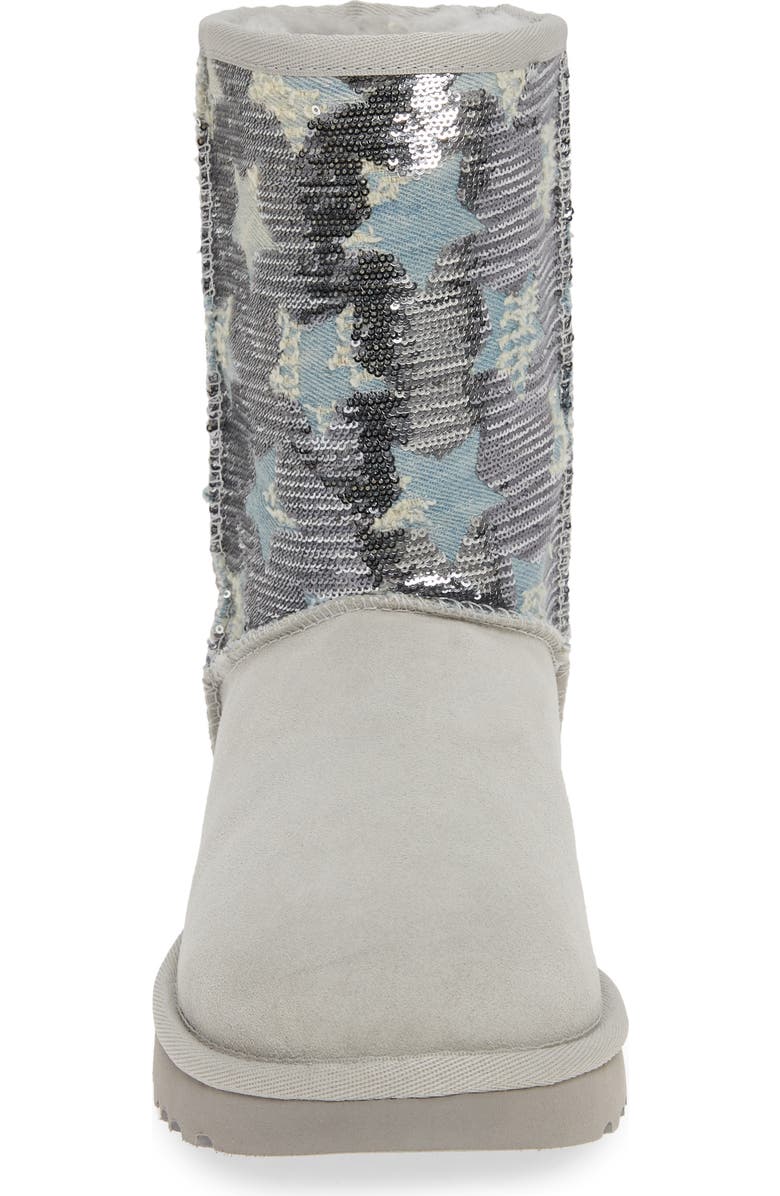 UGG<sup>®</sup> CLASSIC Sequin Stars Short Boot, Alternate, color,