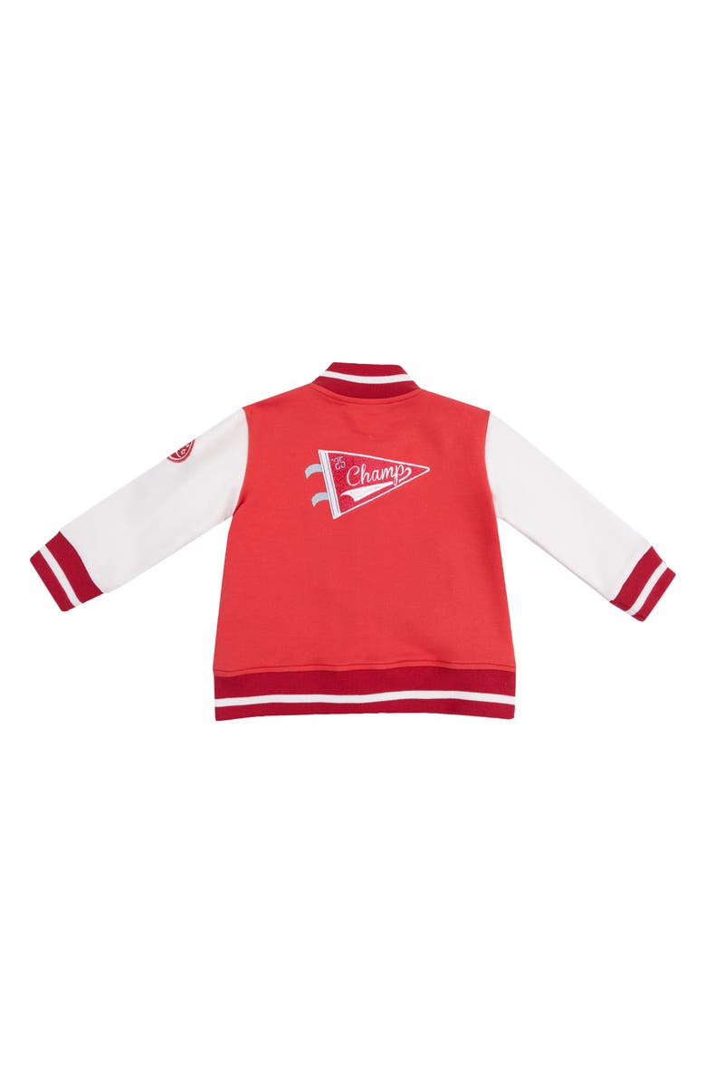 Angel Dear Kids' French Terry Sport Varsity Bomber Jacket, Alternate, color, Red