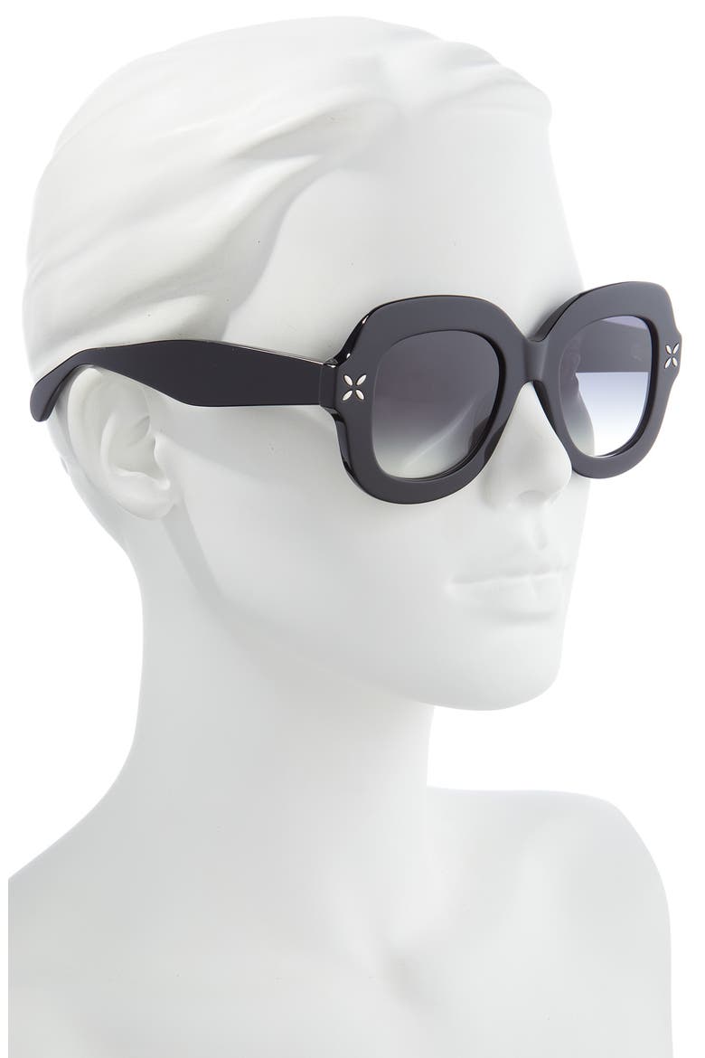 50mm Gradient Square Sunglasses, Alternate, color, BLACK