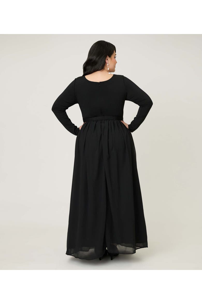 Plus Size Brooch Maxi Dress, Alternate, color, Black W/Embellishment