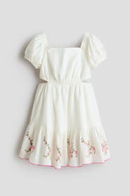 H&M Cotton dress with embroidery