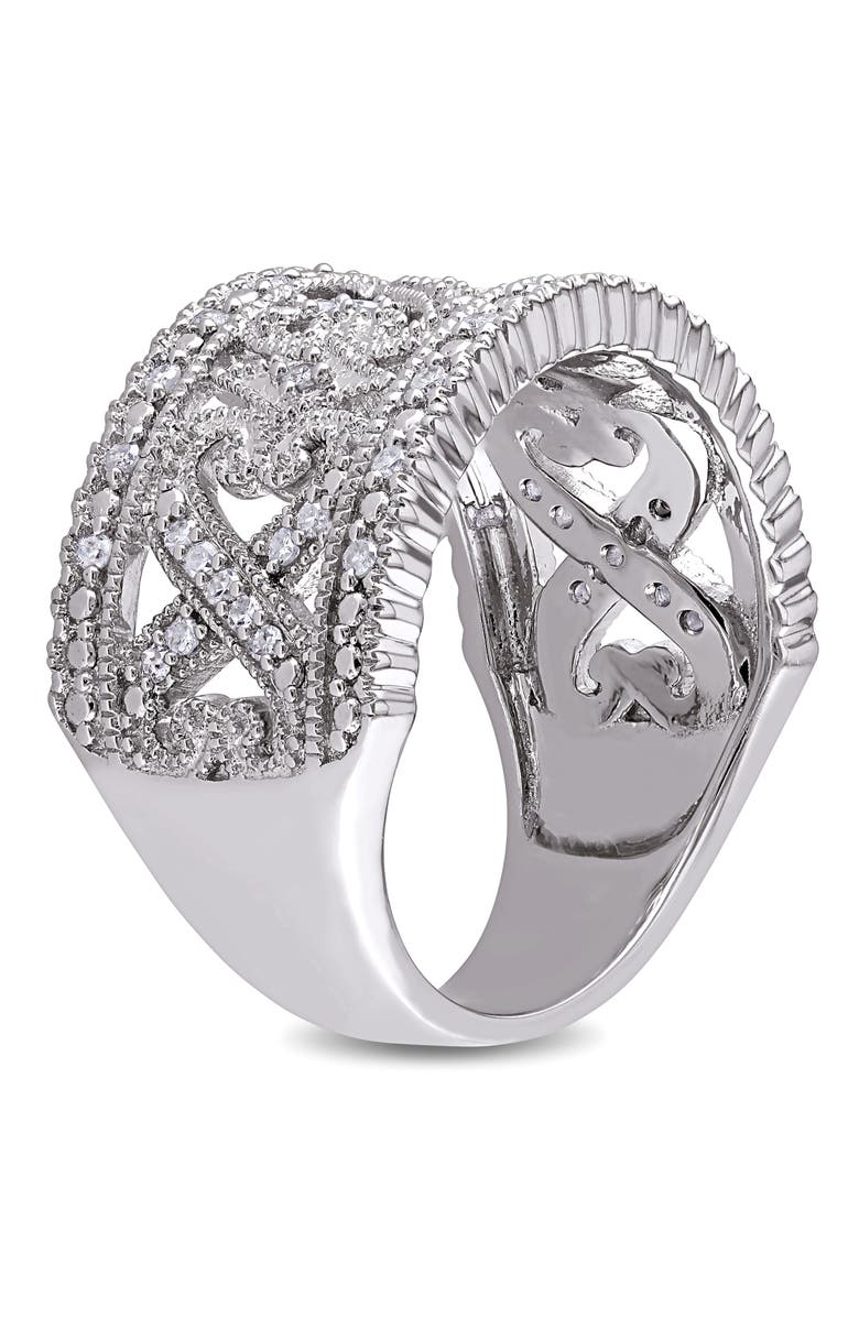 Julianna B. Diamond Filigree Ring Sterling Silver, Alternate, color, Sterling Silver