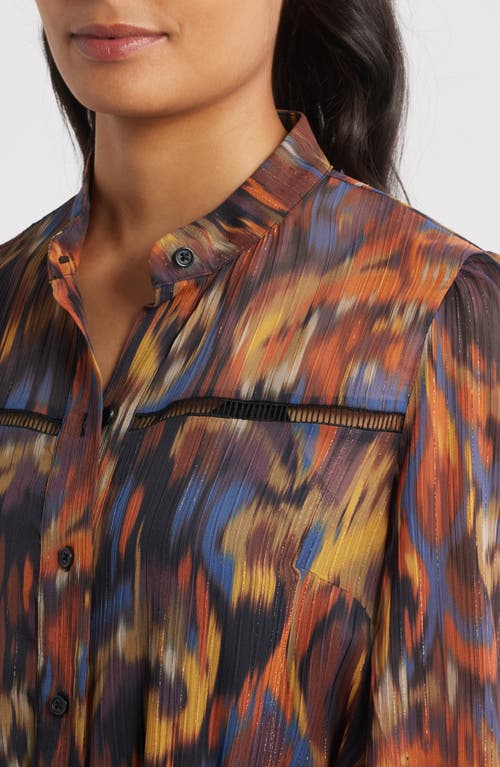 Julia Jordan Metalllic Abstract Print Maxi Dress In Multi