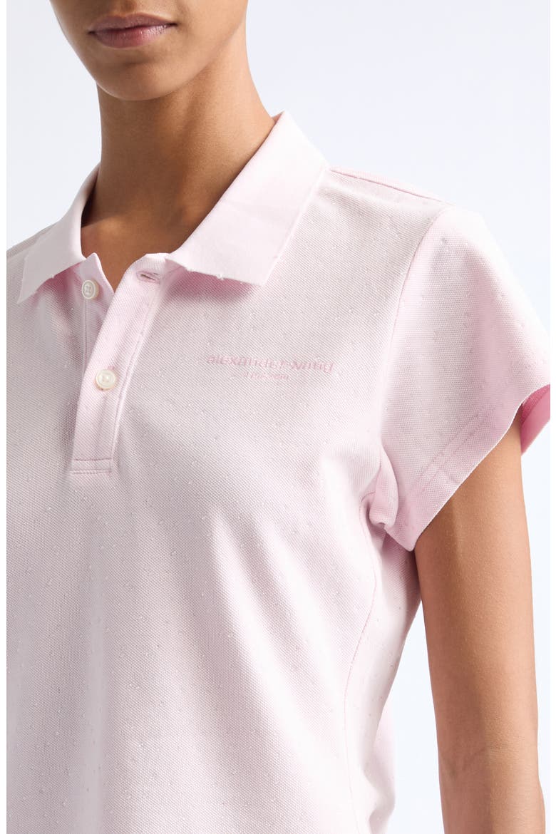 Shrunken Cotton Piqué Polo, Alternate, color, LIGHT PINK