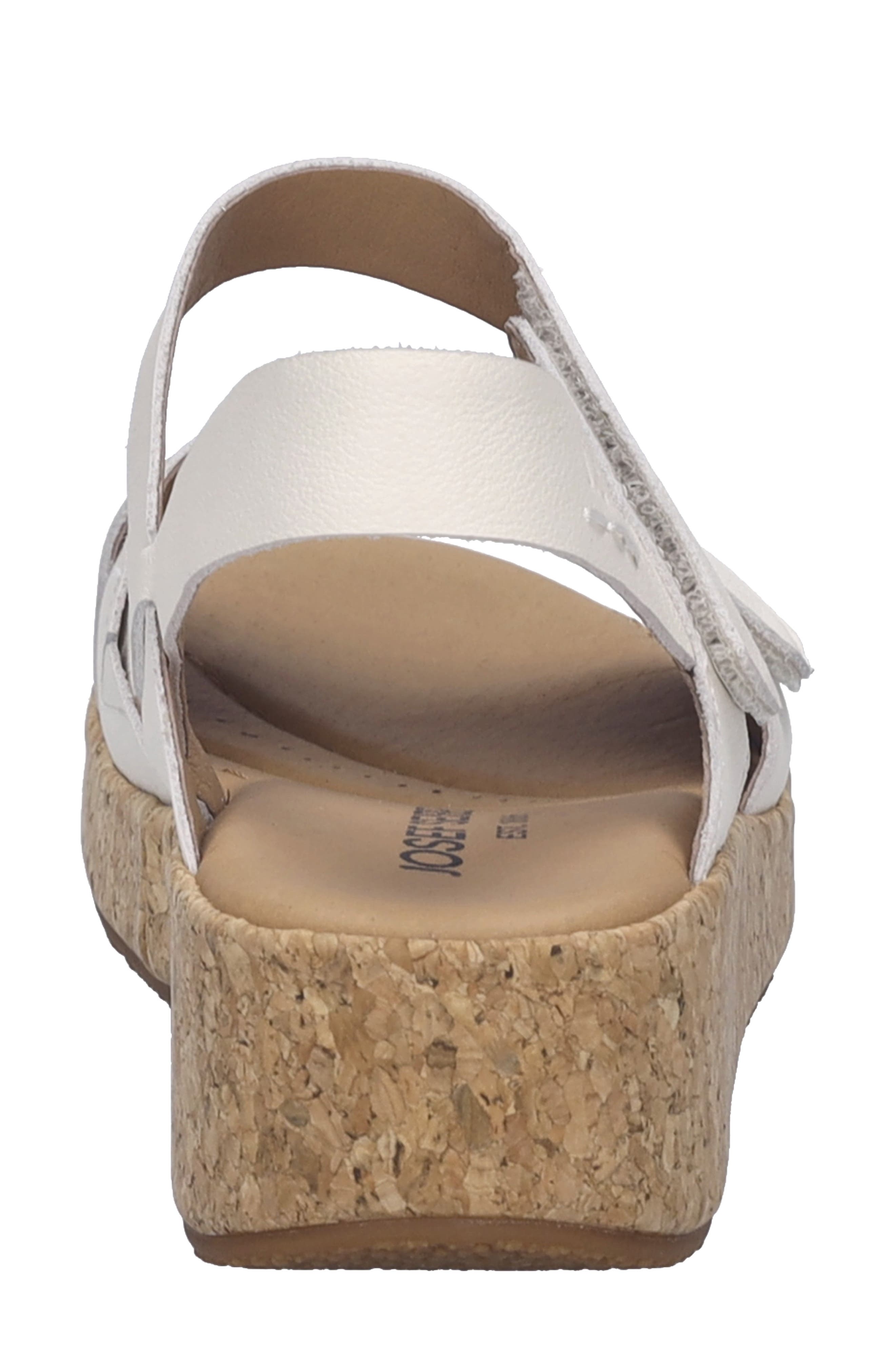 Evita 03 Slingback Platform Wedge Sandal, Alternate, color, WHITE LEATHER