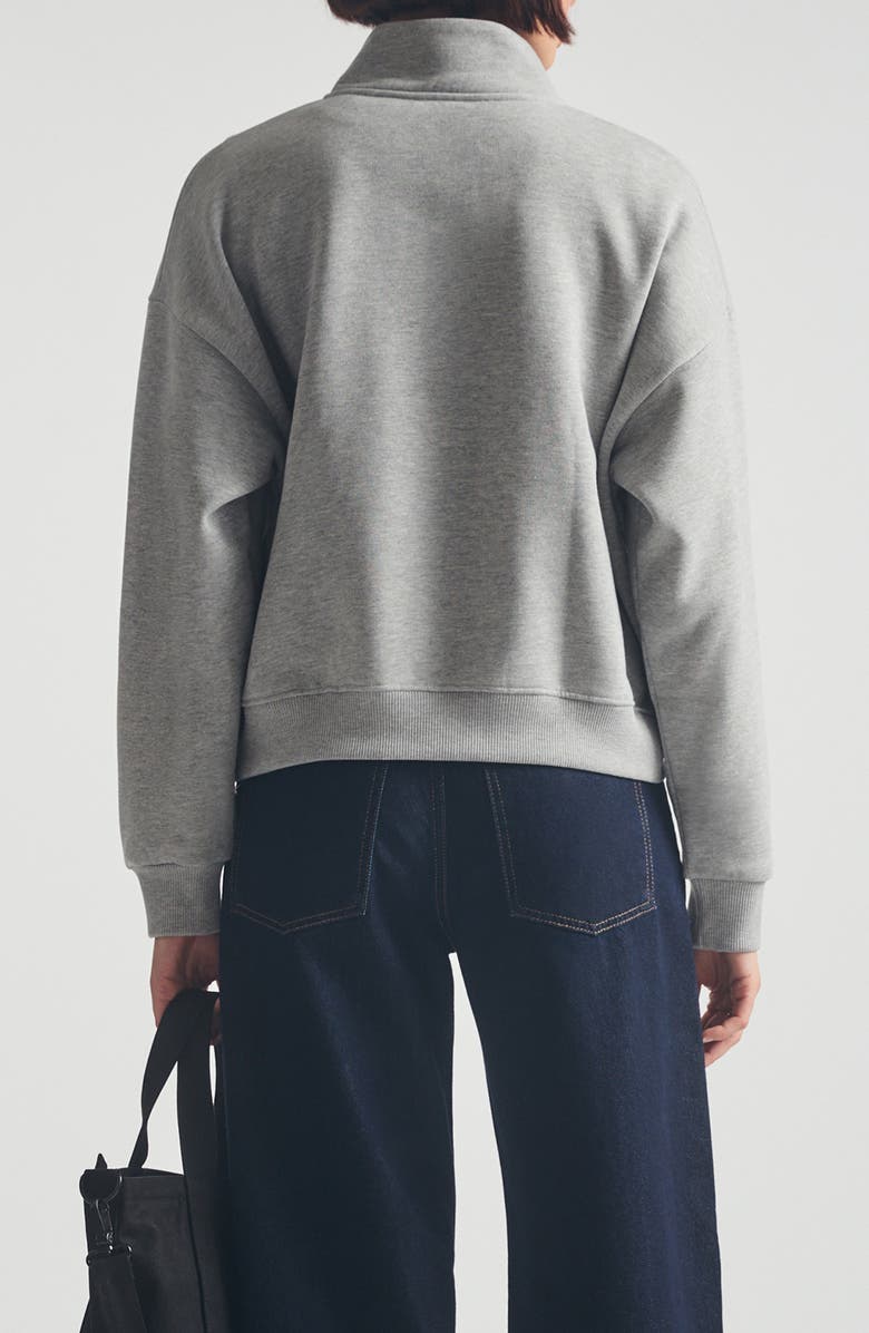 Brooklyn Industries Logo Appliqué Half Zip Sweatshirt, Alternate, color, Mid Grey Melange