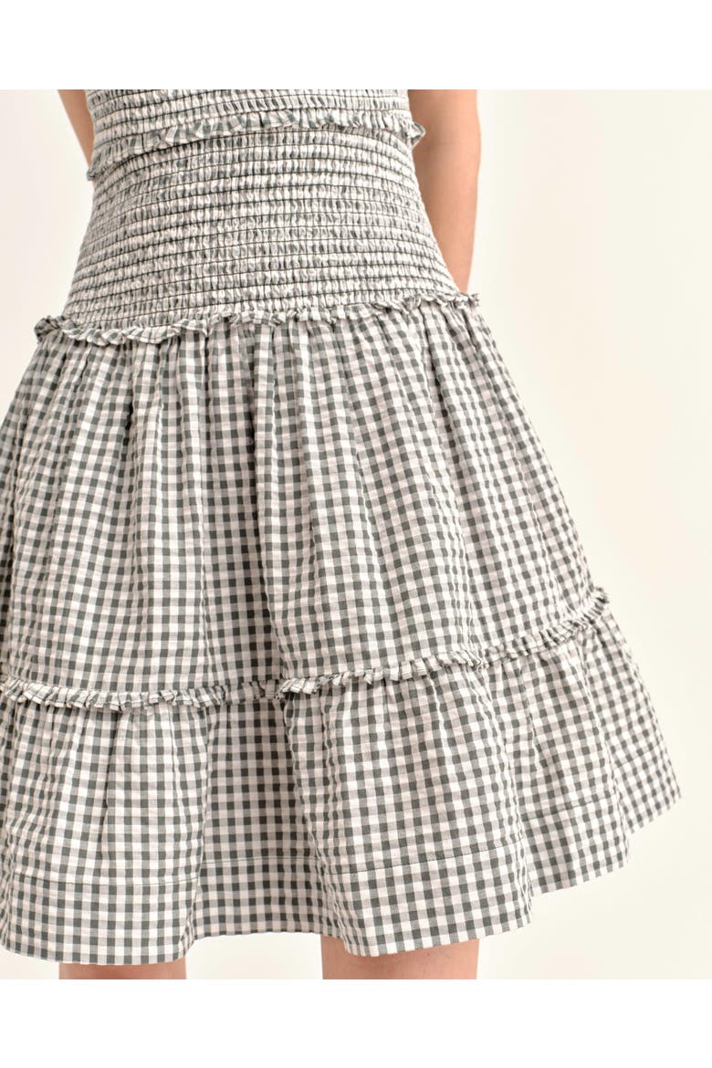 Rhett Gingham Mini Dress, Alternate, color, Moss