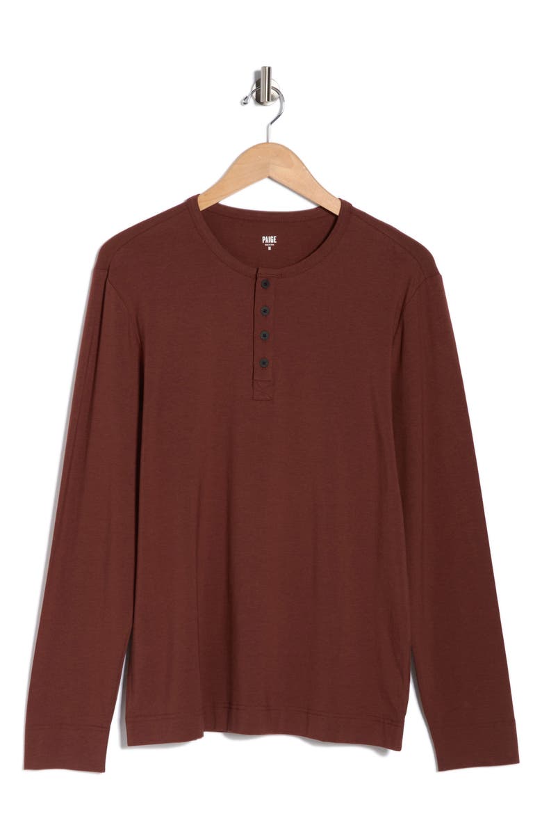 PAIGE Garrett Long Sleeve Henley, Alternate, color, Ruby Rum