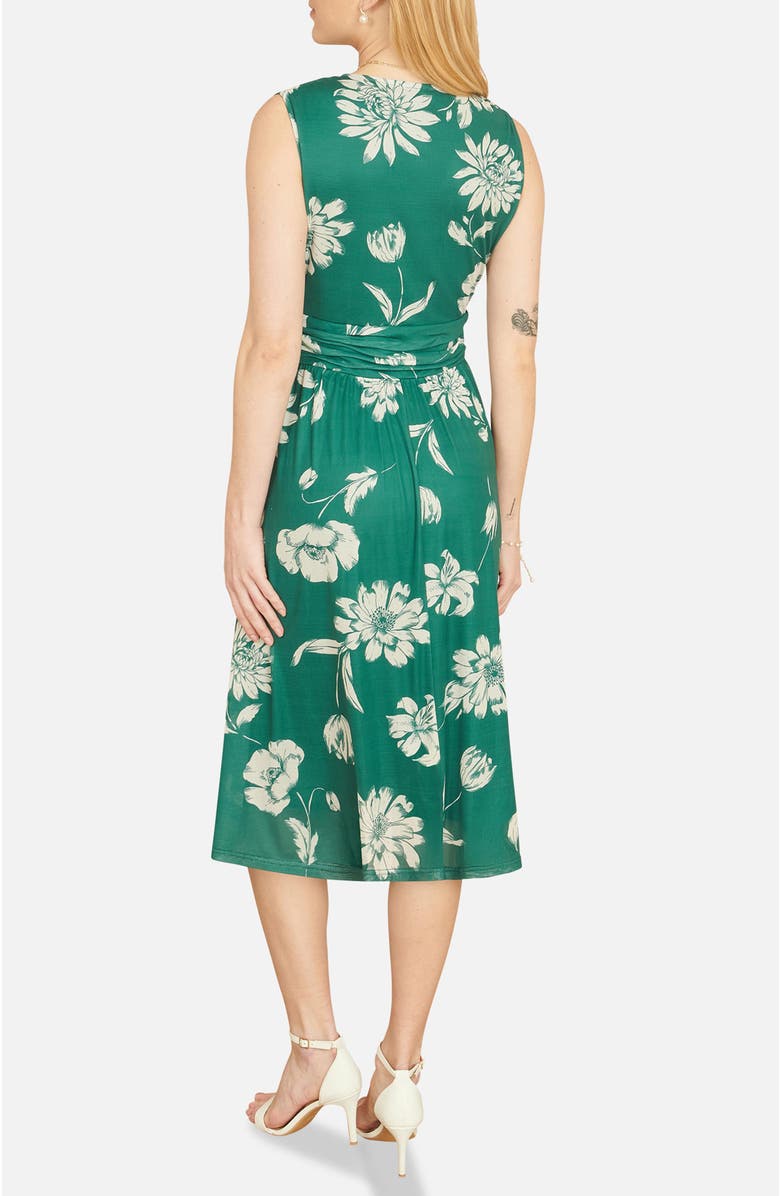 Yumi Floral Print Stretch Mesh Dress, Alternate, color, Green