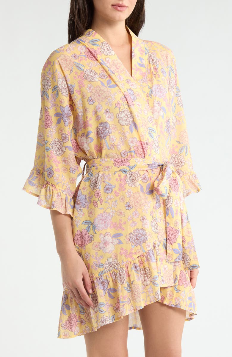 Papinelle Karolina Frill Cotton Robe, Alternate, color, Golden Haze