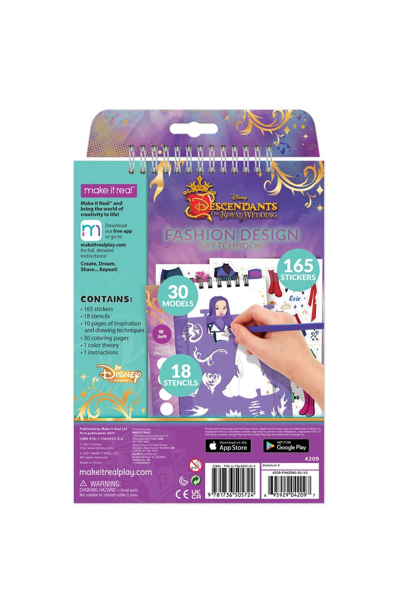 Disney Descendants Royal Wedding Fashion Design Sketchbook, Alternate, color, Multicolored