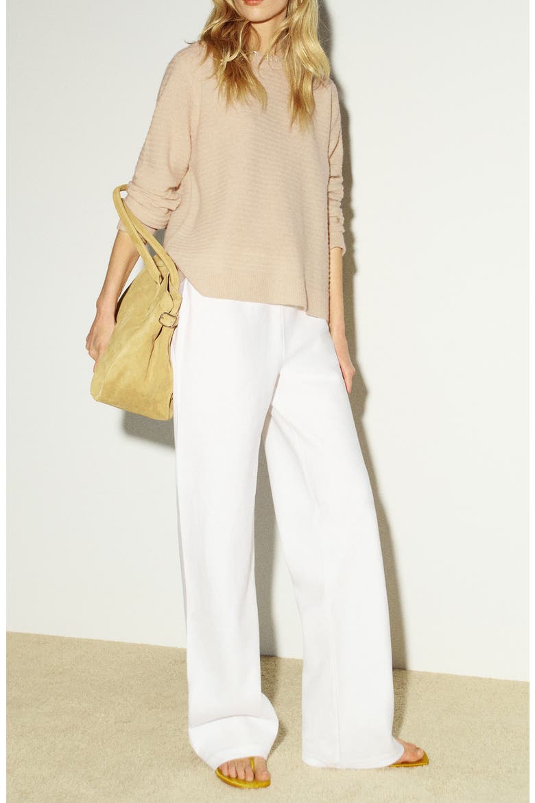 Cashmere Boyfriend Sweater, Main, color, TEXTURED WHEAT
