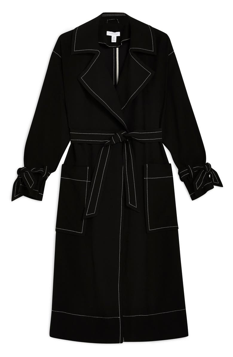 Topshop Belted Duster Coat, Alternate, color,